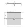 Polysan MIRAI 90 x 80 cm sprchová vanička obdélníková z litého mramoru 73167 levá