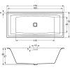 Riho Still Square Led LR 170 x 75 cm vana akrylátová obdélníková bílá B100005005