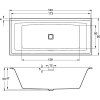 Riho Still Square Led R 180 x 80 cm vana akrylátová obdélníková bílá B099003005
