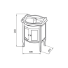 Sapho Retro 735140 umyvadlová skříňka 60 x 80 cm buk