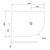 Polysan FLEXIA 120 x 90 x 2,5 cm 91371 sprchová vanička s možností úpravy rozměru levá