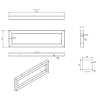 Sapho 490 x 150 x 30 mm 30384 Podpěrná konzole broušený nerez 1 ks