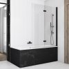 SanSwiss SOLINO 90 cm Black vanová zástěna - černý/sklo Screen SOLB2D0900687