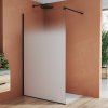 SanSwiss EASY 90 cm pevná stěna walk-in - černý/sklo Brume STR4P0900681