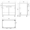 Aqualine skříňka 78 x 70 x 48 cm pod výlevku bílá 57036