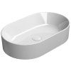 GSI KUBE X keramické umyvadlo na desku 60 x 37 cm oválné bez přepadu Extra Glaze bílá 945811