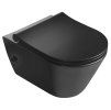 Sapho AVVA závěsná WC mísa Rimless 35,5 x 53 cm integrovaná baterie a bidet sprška černá mat 100315-110