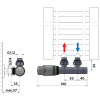 Bruckner Wicher připojovací sada ventilů termostatická pro středové připojení 50 mm chrom 600.311.1