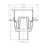Bruckner podlahová vpust 105 x 105 přímá mřížka nerez 183.020.0