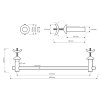 24865 drzak rucniku na otopne teleso rovny 600 40 90 mm chrom