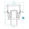 Plast Brno vpusť stavitelná přímá nerez 50 mm SI5PC00