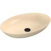 Polysan Banera Oval umyvadlo na desku 60 x 40 cm bez otvoru pro baterii litý mramor béžová mat 14397.81