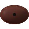 Polysan Banera Oval umyvadlo na desku 60 x 40 cm bez otvoru pro baterii bez přepadu litý mramor hnědá mat 14397.71