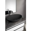 Polysan Banera Oval umyvadlo na desku 60 x 40 cm bez otvoru pro baterii litý mramor antracit mat 14397.51