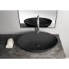 Polysan Banera Oval umyvadlo na desku 60 x 40 cm bez otvoru pro baterii litý mramor antracit mat 14397.51