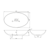 Polysan Banera Oval umyvadlo na desku 60 x 40 cm bez otvoru pro baterii litý mramor antracit mat 14397.51