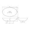 Polysan Banera Oval umyvadlo na desku 60 x 40 cm bez otvoru pro baterii bez přepadu litý mramor šedá mat 14397.31