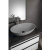 Polysan Banera Oval umyvadlo na desku 60 x 40 cm bez otvoru pro baterii bez přepadu litý mramor šedá mat 14397.31