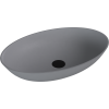 Polysan Banera Oval umyvadlo na desku 60 x 40 cm bez otvoru pro baterii bez přepadu litý mramor šedá mat 14397.31