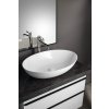 Polysan Banera Oval umyvadlo na desku 60 x 40 cm bez otvoru pro baterii litý mramor bílá 14397