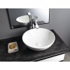 Aqualine umyvadlo na desku 40 cm bez otvoru pro baterii bez přepadu keramické bílá 40155