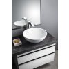 Aqualine umyvadlo na desku 40 cm bez otvoru pro baterii bez přepadu keramické bílá 40155