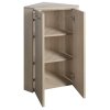 Aqualine Keramia Fresh koupelnová doplňková skříňka rohová 35 x 78 x 35 cm dub platin 50323