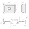 Polysan Banera Square umyvadlo na desku 50 x 36 cm litý mramor bílá béžová mat 14596.82