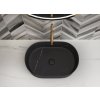 Sapho Blok kamenné umyvadlo na desku 55 x 37 cm bez otvoru pro baterii matný černý Marquin 2401-51