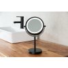Ridder Daisy kosmetické zrcátko na postavení LED 150 mm oboustranné černá 03111010