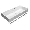 GSI Kube X keramické umyvadlo 100 x 47 cm 3 otvory pro baterii s přepadem keramické bílá ExtraGlaze 9423311