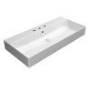 GSI Kube X keramické umyvadlo 100 x 47 cm 3 otvory pro baterii s přepadem keramické bílá ExtraGlaze 9423311