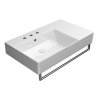 GSI Kube X keramické umyvadlo 80 x 47 cm s odkládací plochou vpravo 3 otvory pro baterii s přepadem keramické bílá ExtraGlaze 9456311