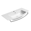 GSI Pura keramické umyvadlo 102 x 52 cm Slim oblé s otvorem pro baterii s přepadem keramické bílá ExtraGlaze 8825111