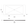 GSI Extra Flat obdélníková sprchová vanička 200 x 90 x 2 cm keramika bílá mat 46200909