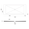 GSI Extra Flat obdélníková sprchová vanička 180 x 80 x 2 cm keramika bílá mat 46180809