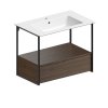 GSI Pura obdélníkové umyvadlo Slim 82 x 46 cm bez otvoru pro baterii s přepadem keramické černá mat 8885026