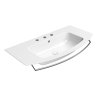 GSI Pura obdélníkové umyvadlo Slim oblé 102 x 52 cm 3 otvory pro baterii s přepadem keramické bílá ExtraGlaze 8825311