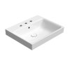 GSI Nubes obdélníkové umyvadlo 60 x 50 cm broušená spodní hrana 3 otvory pro baterii s přepadem keramické bílá ExtraGlaze 96319311