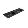 GSI Pura obdélníkové dvojumyvadlo Slim 122 x 46 cm s otvorem pro baterii s přepadem keramické černá mat 8888126