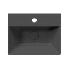 GSI Kube X umyvadlo 45 x 35 cm broušená spodní hrana s otvorem pro baterii s přepadem keramické černá mat 94859126