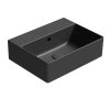 GSI Kube X umyvadlo 45 x 35 cm broušená spodní hrana bez otvoru pro baterii s přepadem keramické černá mat 94859026