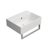 GSI Kube X umyvadlo 45 x 35 cm broušená spodní hrana bez otvoru pro baterii s přepadem keramické bílá mat 94859009