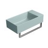 GSI Kube X obdélníkové umyvadlo 50 x 25 cm bez otvoru pro baterii pravé/levé bez přepadu keramické ghiaccio mat modrá 9486015