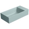 GSI Kube X obdélníkové umyvadlo 50 x 25 cm bez otvoru pro baterii pravé/levé bez přepadu keramické ghiaccio mat modrá 9486015