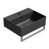 GSI Kube X umyvadlo 45 x 35 cm s otvorem pro baterii s přepadem keramické černá mat 9485126