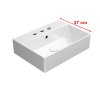 GSI Kube X obdélníkové umyvadlo 50 x 37 cm 3 otvory pro baterii s přepadem keramické bílá ExtraGlaze 9447311