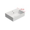 GSI Kube X obdélníkové umyvadlo 50 x 37 cm s otvorem pro baterii s přepadem keramické bílá mat 9447109