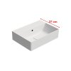 GSI Kube X obdélníkové umyvadlo 50 x 37 cm bez otvoru pro baterii s přepadem keramické bílá mat 9447009