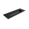 GSI Pura obdélníkové umyvadlo Slim 122 x 46 cm 2 otvory pro baterii s přepadem keramické černá mat 8887226